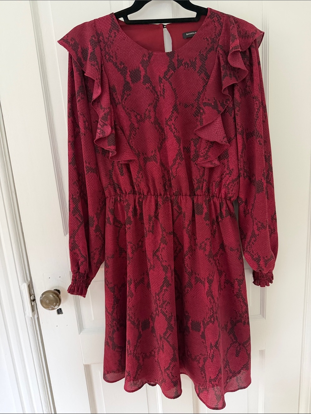 Banana Republic Burgundy Snake-Print Dress